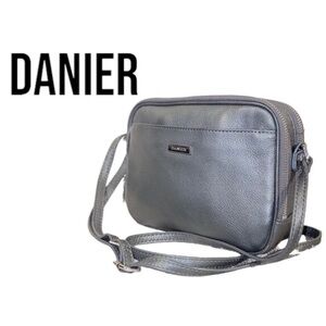 Danier leather silver/grey crossbody new without tags.